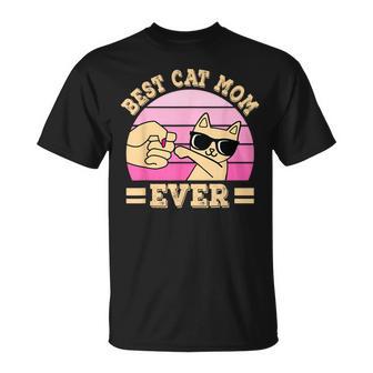 Best Cat Mom Ever Beste Katzenmama Katze Mama Damen T-Shirt - Seseable