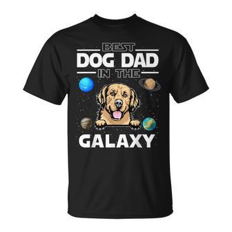 Best Dog Dad In The Galaxy Golden Retriever Puppy Dogs Lover Maglietta - Novitaregali