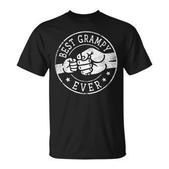 Best Grampy Ever Fist Bump Circle Emblem Grampy T-Shirt - Thegiftio UK