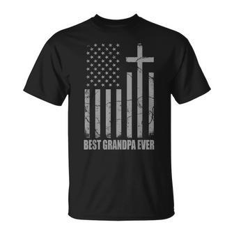 Best Grandpa Ever Christian Patriotic Grandpa Fathers Day T-Shirt - Thegiftio UK