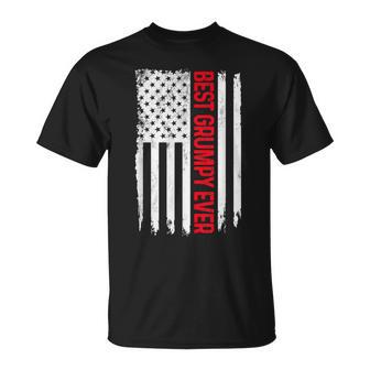 Best Grumpy Ever American Flag Papa Grandpa T-Shirt - Thegiftio