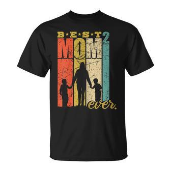 Best Mom Ever Mère De 2 Enfants Deux Fils T-Shirt - Cadeauxyz
