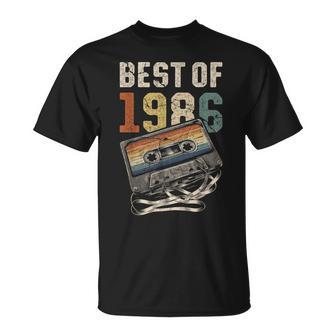 Best Of 1986 カセットテープ 40年 音楽 レトロ 誕生日 Tシャツ - Kawaiitshirt