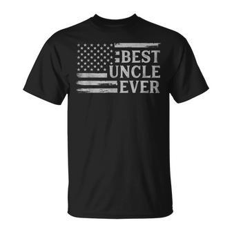 Best Uncle Ever Grey Vintage Usa Flag Father's Day T-Shirt | Seseable UK