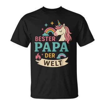 Bester Papa Der Welt – Für Papas Mit Einhorn Magie T-Shirt - Seseable