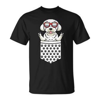 Bichón Maltés Perro En Bolsillo Con Gafas Deol Camiseta unisex - Regaloses