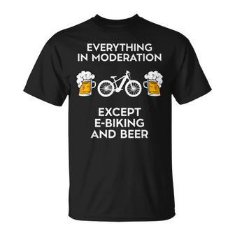 Bicicleta Eléctrica Divertida De La E-Bici Eléctrica Del Motorista De Mtb Y De La Cerveza Camiseta unisex - Regaloses