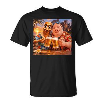 Bier Trinken Amtrandommerstimmung Tungahur Meme John Pork T-Shirt - Geschenkecke