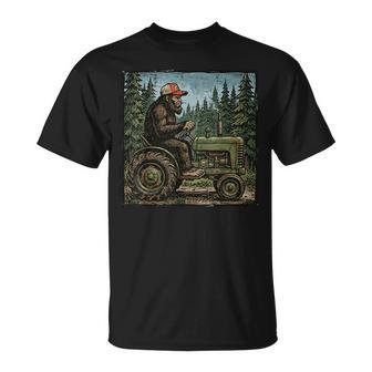 Bigfoot Sasquatch Tractor Farm Farmer Kids T-Shirt - Thegiftio UK