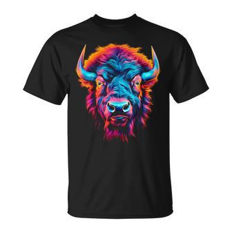 Bison Portrait Animal Illustration Graphique Bison T-Shirt - Cadeauxyz