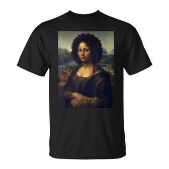 Black Mona Lisa African American Black History Month T-Shirt | Seseable UK
