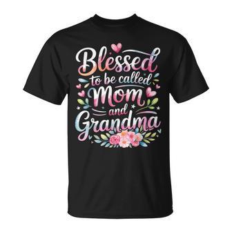 Blessed To Be Called Mom And Grandma Floral Mother's Day T-Shirt - Thegiftio UK