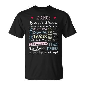 Bodas De Algodón 2 Años Aniversario De Boda Regalo Camiseta unisex - Regaloses
