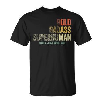 Bold Badass Superhuman Old Man Fathers Day T-Shirt - Thegiftio UK