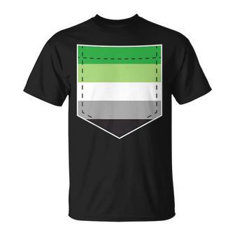 Bolsillo De Bandera Del Orgullo Romántico Lgbtq Lgbtqia Aromático Camiseta unisex - Regaloses