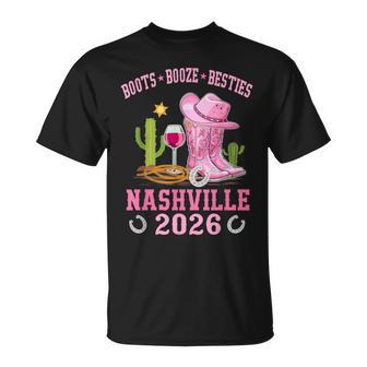 Boots Booze & Besties Nashville 2026 Girls Trip Weekend T-Shirt - Thegiftio