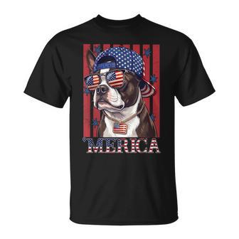 Boston Terrier Dog 250Th America Patriotic Usa 4Th Of July T-Shirt - Thegiftio UK