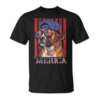 Boxer Dog 250Th America Patriotic Usa 4Th Of July T-Shirt - Thegiftio UK