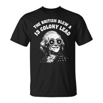 British Blew A 13 Colony Lead George Washington 4Th Of July T-Shirt - Thegiftio UK