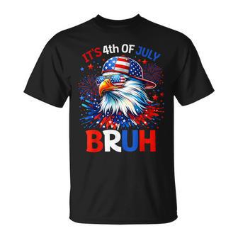 Bruh 4Th Of July Boys Kids Fourth Of July Bald Eagle T-Shirt - Monsterry