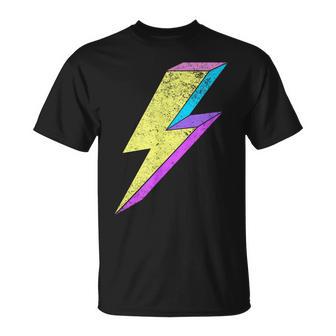 Bunte Retro-Blitz Grafik 70Er 80Er 90Er Jahre T-Shirt - Seseable