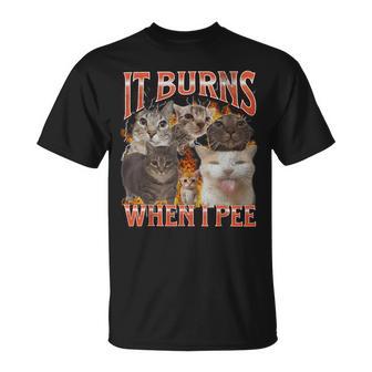 It Burns When I Pee Cat Meme Bootleg Graphic T-Shirt - Thegiftio UK