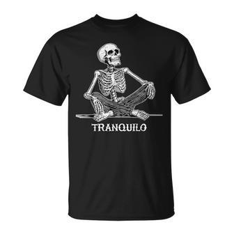 Calaca Tranquilo リラックススケルトンデザイン Tシャツ - Kawaiitshirt