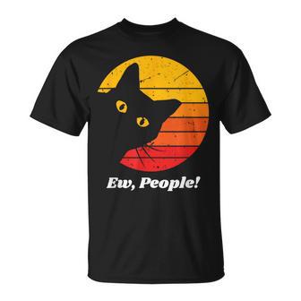 Camisa Negra De Gato Ew People Divertida Para Amantes De Los Gatos Camiseta unisex - Regaloses