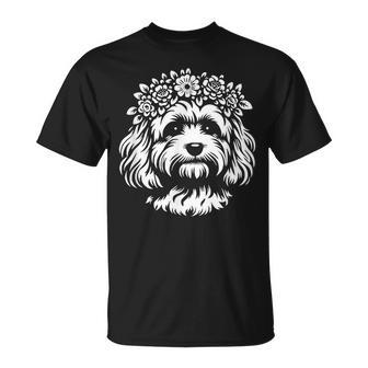 Cane Cavapoo Floreale Con Disegno Grafico Della Corona Di Maglietta - Novitaregali