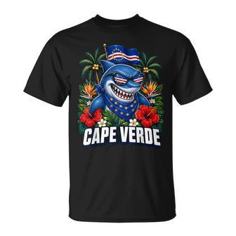 Cape Verde Flag Shark Cape Verdean Roots Cabo Verde T-Shirt - Thegiftio UK
