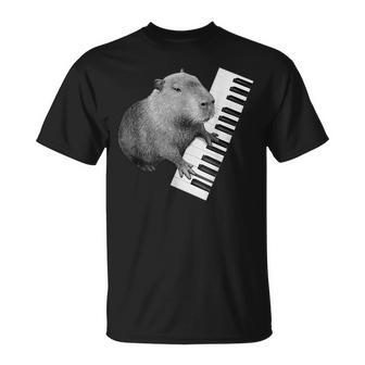 Capibara Tocando Piano Pianista Amante Animal Camiseta unisex - Regaloses