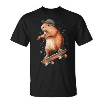 Capybara Montar Un Monopatín Capybarakater Camiseta unisex - Regaloses