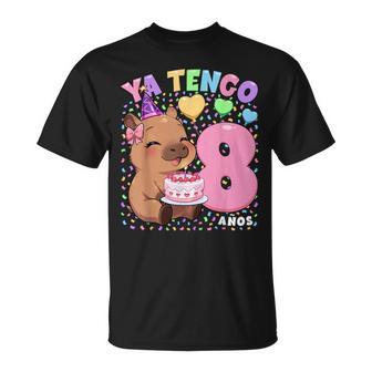 Capybara Niñas 8 Cumpleaños Carpincho Ya Tengo 8 Años Camiseta unisex - Regaloses