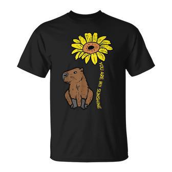 Capybara Sunflower You Are My Sunshine Capy Girls Kids T-Shirt - Thegiftio