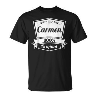 Carmen De Regalo Para Cumpleaños Con Nombre Personalizado Camiseta unisex - Regaloses