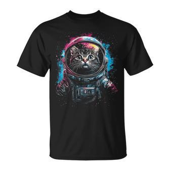 Cat Astronaut Space Kitten Cosmic Galaxy T-Shirt - Monsterry