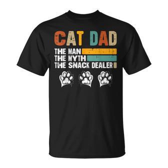 Cat Dad The Man Snack Dealer Fathers Day Fur Papa T-Shirt - Monsterry UK