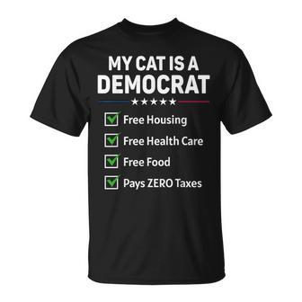 My Cat Is A Democrat Free Housing T-Shirt - Thegiftio UK