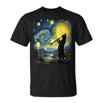 Cat Playing Clarinet Music Musician Lover Clarinetist T-Shirt - Monsterry