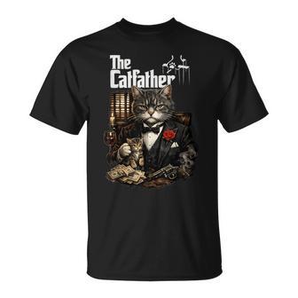 The Catfather Fathers Day Birthday For Cat Loving Dads T-Shirt - Monsterry UK