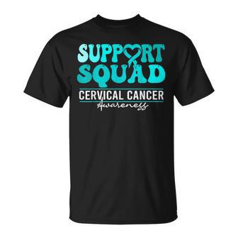 Cervical Cancer Awareness Support Squad Groovy Cervical T-Shirt | Mazezy