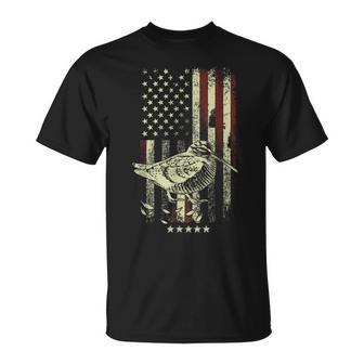 Chasseurs De Drapeaux Américains Chasse Oiseau Bécasse T-Shirt - Cadeauxyz