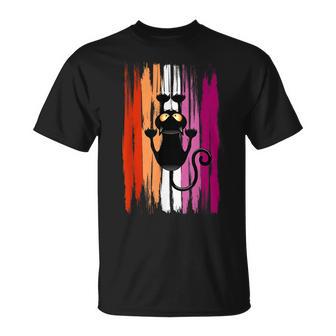 Chat Drôle Grimpeur Fierté Lesbienne T-Shirt - Cadeauxyz