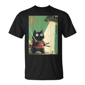 Chat Japonaisintageamouraïumi-E Abduction Guerrier Ovni T-Shirt - Cadeauxyz