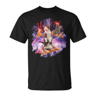 Chats Avec Des Yeux Laser I Cat Kitten Laserpace Pizza T-Shirt - Cadeauxyz