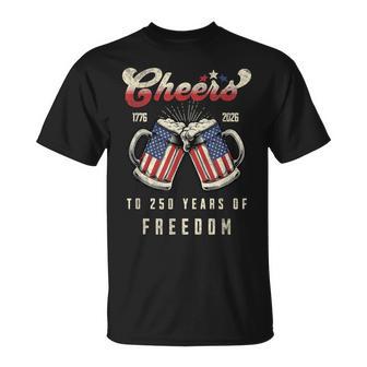 Cheers To 250 Years Of Freedom Celebration Usa Anniversary T-Shirt - Thegiftio UK