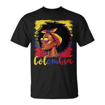 Chica Colombiana Bandera Colombia Orgullosa Afro Colombiana Es Camiseta unisex - Regaloses