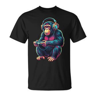 Chimpanzé Jeu Animal Jeuxidéo Chimpanzé Drôle T-Shirt - Cadeauxyz
