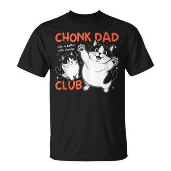 Chonk Dad Club Cat Meme Father's Day T-Shirt - Monsterry