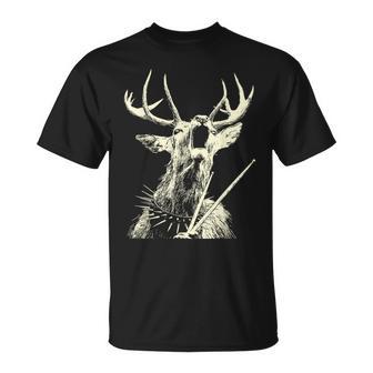 Ciervo Tocando La Batería Divertido Músico Animal Baterista Punk Rock Camiseta unisex - Regaloses